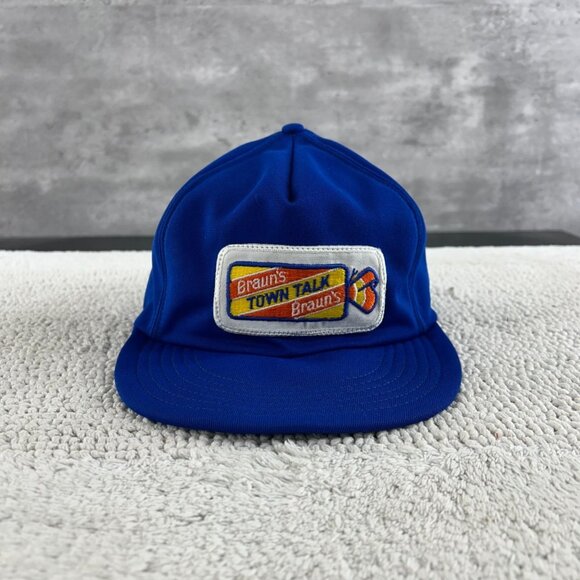 Vintage Brauns Town Talk Bread Mesh Snapback Trucker Hat OSFA Patch Cap Workwear - Picture 1 of 9